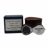 Gesswein Loupe Triplet 10x 18MM Chrome Rubber Grip