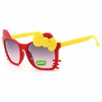 Child glasses  แว่นตาเด็ก Anti-UV Round Frame Sunglasses UV400 Eyewear Sun Glasses (Red/Yellow)