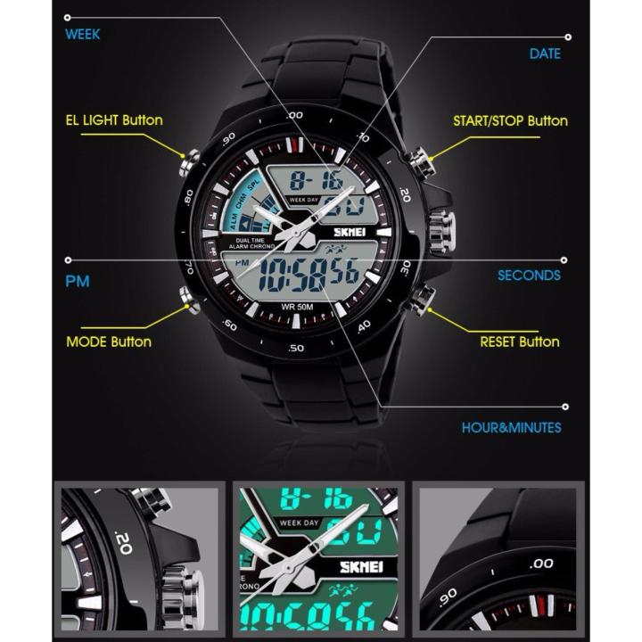 skmei-นาฬิกาข้อมือผู้ชาย-ของแท้-100-พร้อมกล่องครบเซ็ท-มัลติฟังชั่น-สายเรซิน-รุ่น-sk1016