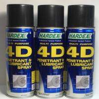 HARDEX 4D Penetrant &amp;  Lubricant Spray 400 ml สเปรย์หล่อลื่นเอนกประสงค์ คลายน็อต ป้องกันสนิม สุดยอดของการหล่อลื่นและแทรกซึมได้อย่างรวดเร็ว ป้องกันและลดการเกิดสนิม แพ็ค 3 กระป๋อง  (ต้องการใบกำกับภาษี่กรุณา chat บอกร้านค้าได้เลย)