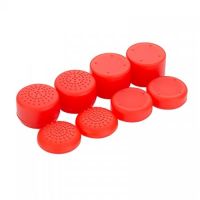 ซิลิโคน อนาล๊อก Analog Silicone 8 PCS/Set Rubber Thumbstick Grip Cover For PS4 PS3 Xbox One 360 Controller (Red)