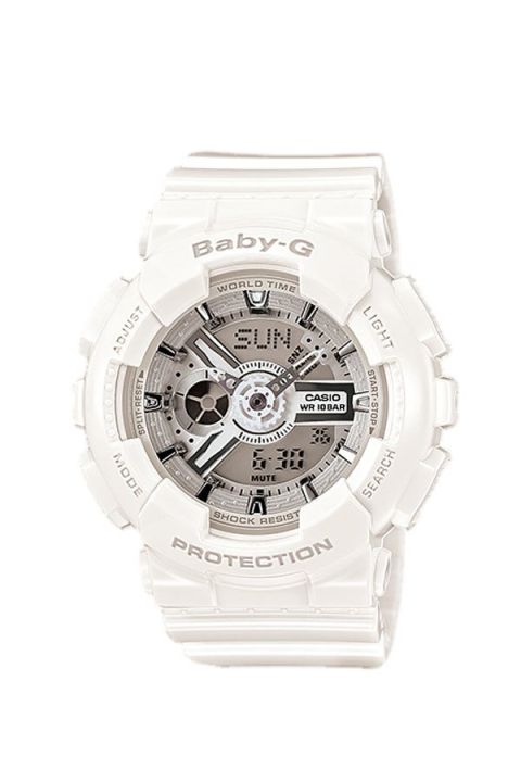 CASIO Baby-G นาฬิกาผู้หญิง สายเรซิ่น รุ่น BA-110-7A3DR(ประกัน CMG) - สีขาว
