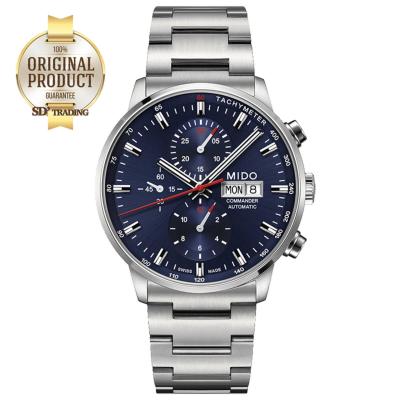 MIDO Commander II Chronograph Automatic Mens Watch รุ่น M016.414.11.041.00 - Silver/Navy