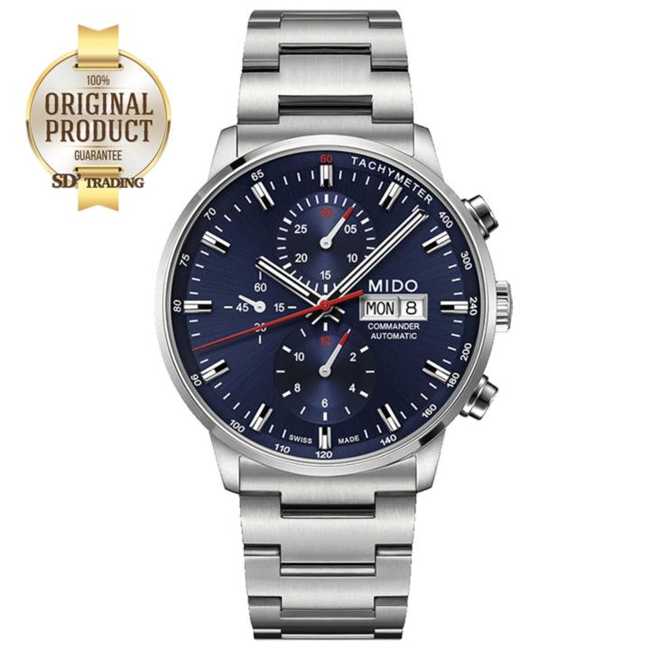 mido-commander-ii-chronograph-automatic-mens-watch-รุ่น-m016-414-11-041-00-silver-navy