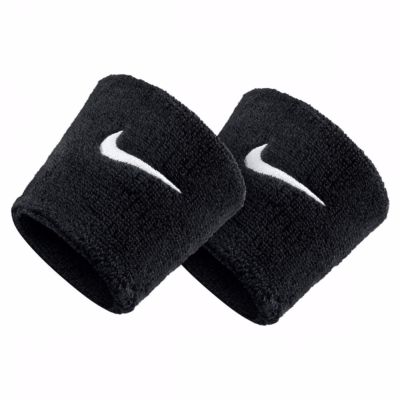 Nike สายรัดข้อมือไนกี้ Nike Swoosh Wristbands NNN04010OS (Black/White) สินค้าลิขสิทธิ์แท้