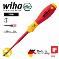 Wiha 3201 ไขควงปากแบน VDE Slim ด้ามเหลือง-แดง No.35501 ขนาด 4.5 x 125 มม.