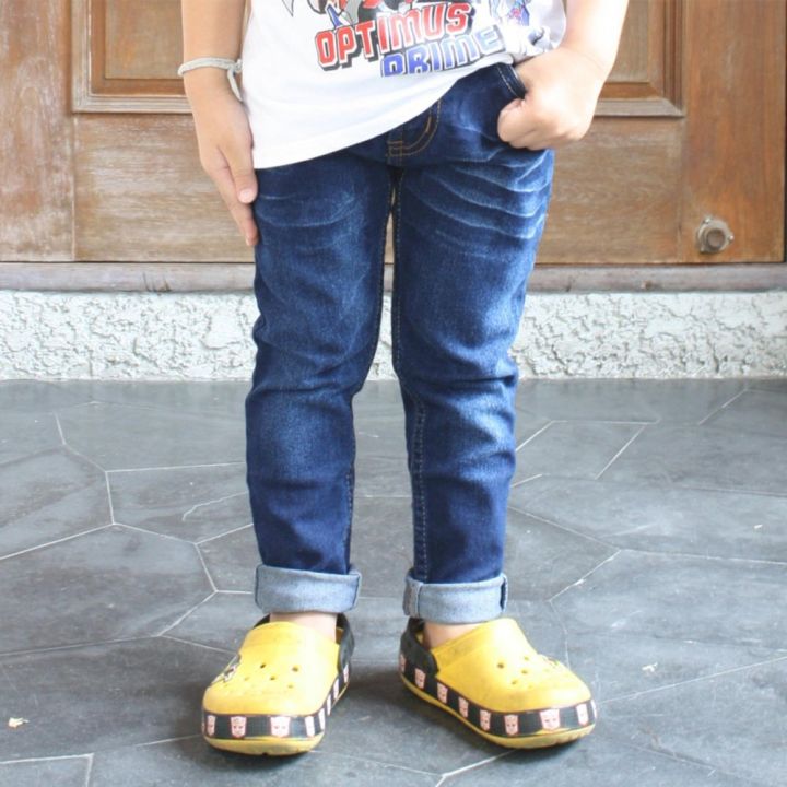 golden-zebra-jeans-กางเกงยีนส์เด็กฟอกลวดลายผ้ายืดสีฟ้า