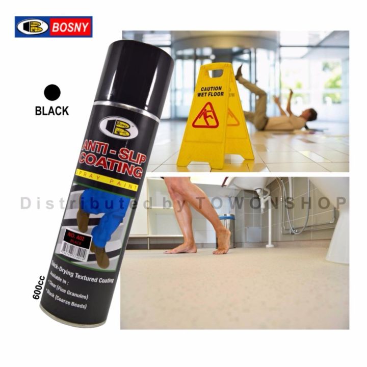 bosny-สีสเปรย์กันลื่น-ป้องกันพื้นลื่น-พื้นห้องน้ำ-บันได-สีดำ-black-anti-slip-coating-spray-paint-600ml