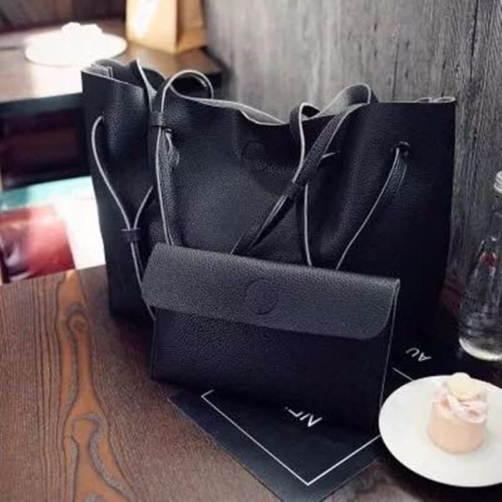crvid-กระเป๋าสะพายแฟชั่นเกาหลี-กระเป๋าสตางค์ผู้หญิง-กระเป๋าสะพายข้าง-เซ็ต2ใบ-f-10011-brown