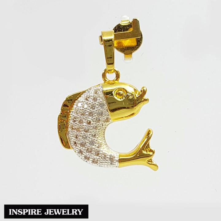 inspire-jewelry-จี้ช้าง-ฝังเพชรสวิส-ตาทับทิม-ตัวเรือนหุ้มทองแท้-100-24k