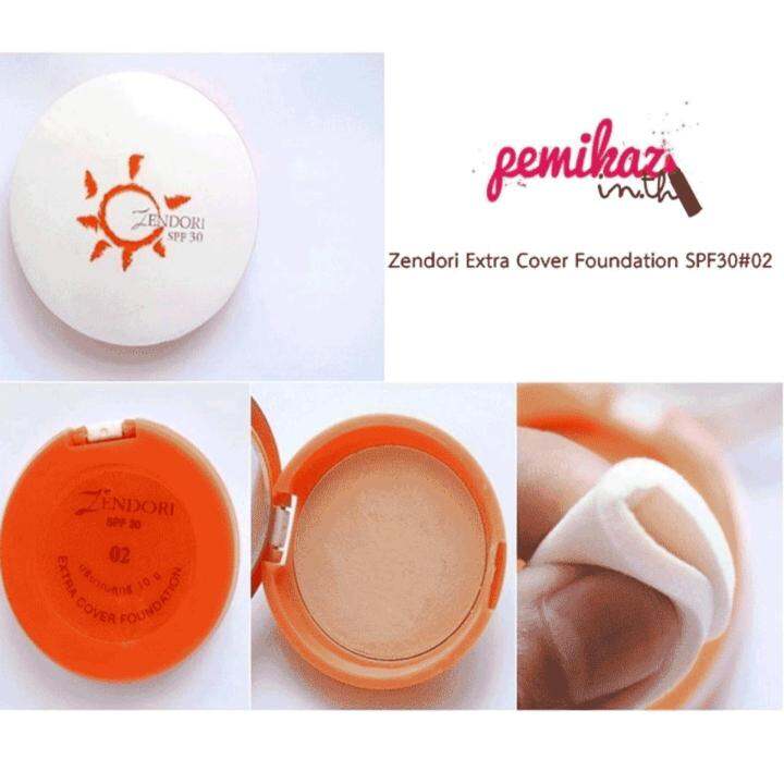 zendori-extra-cover-foundation-spf-30-แป้งพัฟเซนโดริ-ปกปิด-คุมมัน-กันแดด-no-02-ผิวสองสี