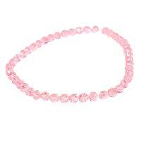 เม็ดคลิสตัล (Crystal) ลักษณะเม็ดกลมเจียเหลี่ยม (Faceted Round) 8 mm - (สีชมพู)