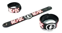 AC/DC ริสแบนด์ เอซี/ดีซี  Wristband สายรัดข้อมือ กำไล วงร็อค พังค์ อีโม เดธเมทัล ป๊อป เกาหลี ADC298NA