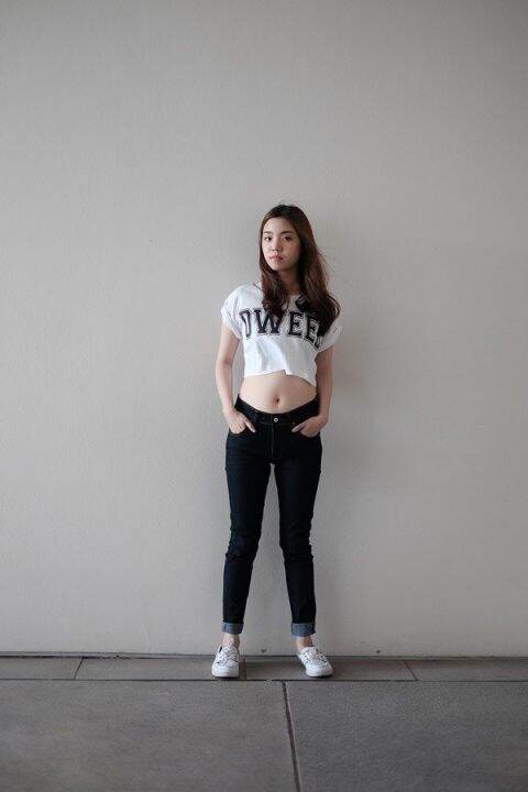 golden-zebra-jeans-กางเกงยีนส์หญิงขาเดฟ-ผ้ายืดสีน้ำเงิน