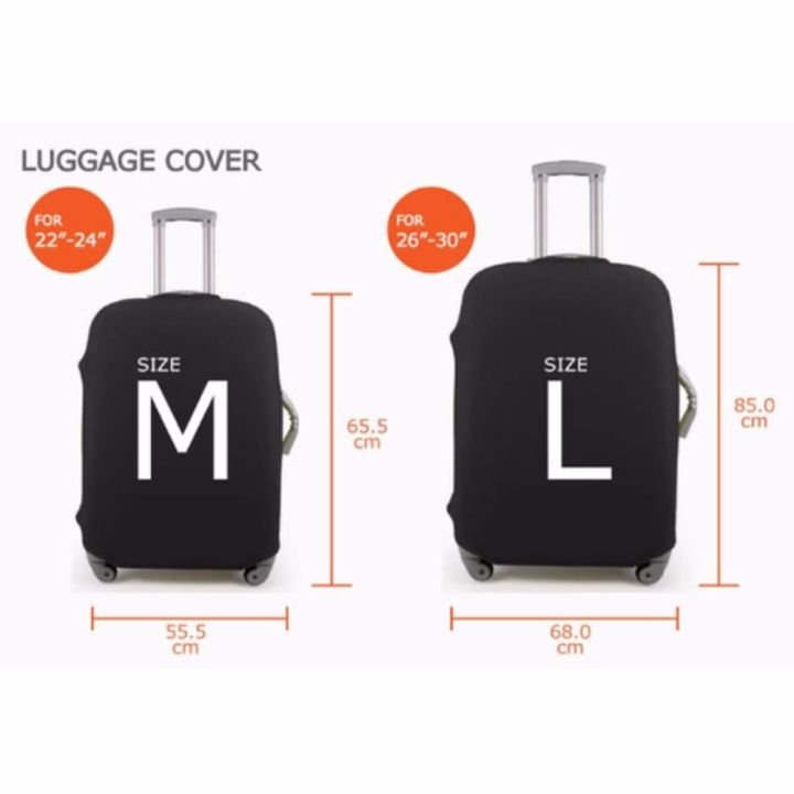 ถุงผ้าคลุมกระเป๋าเดินทาง-แบบผ้ายืด-lycra-spandex-travel-suitcase-spandex-luggage-cover-ไซร์-m-ขนาดกระเป๋า-22-24-นิ้ว-สีดำ