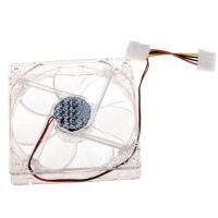 LED Light PC Computer CPU Cooling Cooler Case Fan 4Pin DC 12V 120mm P0.33 (สีใส)