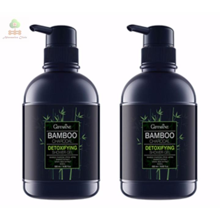 กิฟฟารีน เจลอาบน้ำผสานคุณค่าของผงถ่านไม้ไผ่ (Bamboo Charcoal) 500 ml 2 ขวด Giffarine Bamboo Charcoal Detoxifying Shower Gel 500 ml 2 bottles