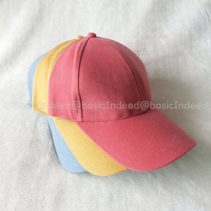 basic-indeed-หมวกแก๊ปสีพื้นทรงสวย-แดงแตงโม-แดงอิฐ