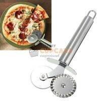 ที่ตัดพิซซ่า มีดตัดพิซซ่า แป้ง พาย แสตนเลส ลูกกลิ้งคู่ 1 ชิ้น Pizza Cutter Double Cut