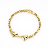 MONO Jewelry สร้อยข้อมือจากเศษทองแท้ ลายห่วงคล้องประดับหัวใจพ่นทราย น้ำหนัก ๒ สลึง