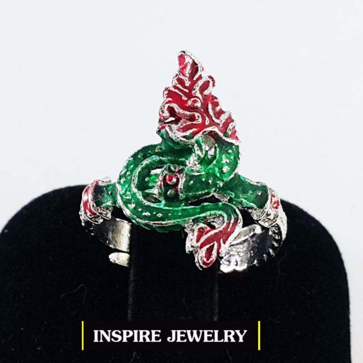 inspire-jewelry-แหวนพญานาคfree-size-งานลงยาคุณภาพ-นำโชค-เสริมดวง