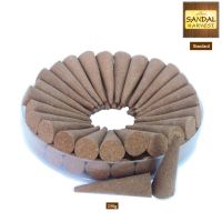 SandalHarvest ไม้จันทน์ Sandalwood Incense Cone (Standard) ไม้หอมแก่นจันทร์ ธูปปั้น ไม้จันทร์หอม หอมอโรม่า แท้ 100% ไม่มีน้ำหอม ไม่ไส่สี ไร้สารเคมี 250 g.