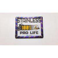 B&amp;N shop  กรอบป้ายทะเบียน มอเตอร์ไซค์ stainless pro life ไทเท แบบที่1