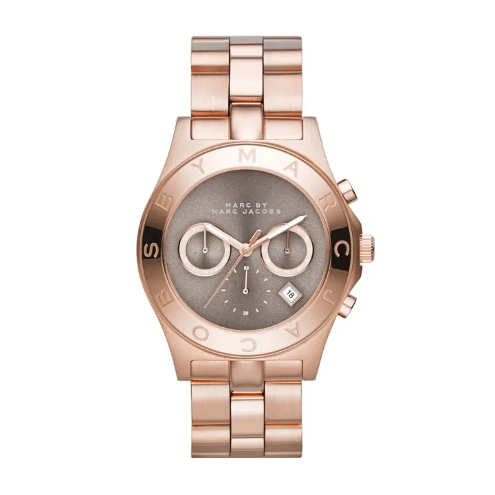 Marc Jacobs Blade Chronograph Grey Dial Two Tone Steel Strap Watch for Women - MBM8583