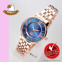 AMERICA EAGLE นาฬิกาข้อมือผู้หญิง สายสแตนเลส รุ่น AE078L - Pink Gold / Blue