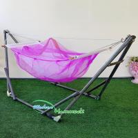 Modern Hammock เปลนอนเด็กแบบพับได้ขนาดกลาง(M)สไตล์ผ้าเปลมีมุ้งสีม่วง