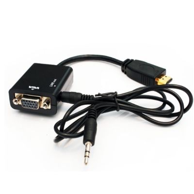 hdmi to vga with audio converter cable 20cm black