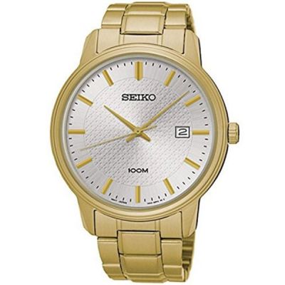 SEIKO Neo Classic นาฬิกาข้อมือผู้ชาย สายสแตนเลสทอง รุ่น SUR198P1 - สีทอง / สีเงิน