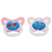 Dr.Browns : DRBPV21304-SPX จุกหลอก PreVent BUTTERFLY SHIELD Pacifier, Stage 2 * 6-12M - Pink, 1pk.(Pink)