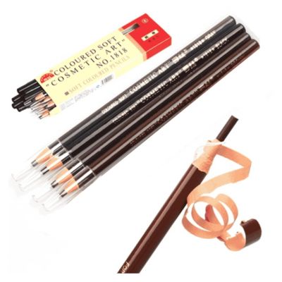 (4 แท่ง) Coloured Soft Cosmetic Art Eyebrow Pencil ดินสอเขียนคิ้วเชือก 02 - น้ำตาล
