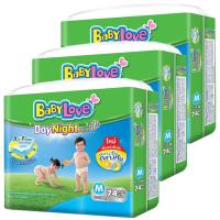 ขายยกลัง! กางเกงผ้าอ้อม BabyLove รุ่น DayNight Pants Plus ไซส์ M 3 แพ็ค รวม 222 ชิ้น (แพ็คละ 74 ชิ้น)