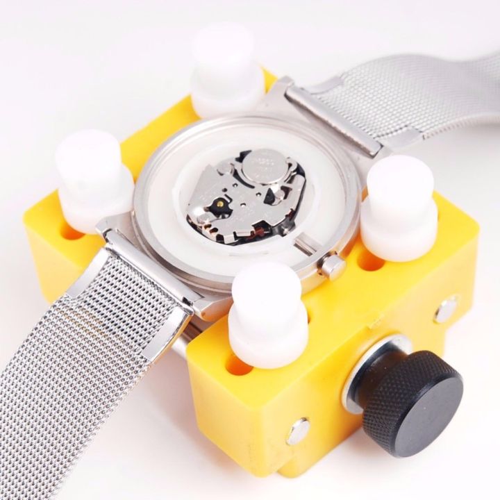เครื่องมือซ่อมนาฬิกา-อุปกรณ์พลาสติกยึดจับตัวเรือนนาฬิกาสำหรับเปิดฝาหลังหรือถอดสายนาฬิกา