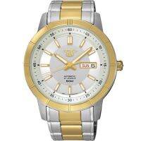 SEIKO 5 Jumbo Size Automatic Mens Watch สายสแตนเลส 2 กษัตริย์ รุ่น SNKN58K1 - สีทอง / สีเงิน