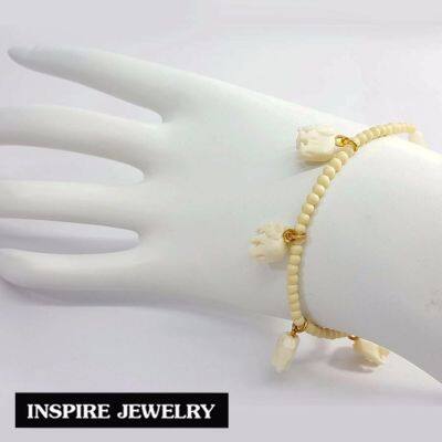 Inspire Jewelry ,สร้อยข้อมือกระดูกช้าง 100% แกะสลัก รูปช้าง งานhandmade   ให้โชคลาภเสริมอำนาจวาสนาให้สูงส่งใหญ่โต ป้องกันสิ่งอัปมงคล พลังอำนาจเพิ่มขึ้นในตัวของผู้ที่ได้ครอบครองเป็นเจ้าของ ช่วยให้สามารถฟันฝ่าอุปสรรค และมีชัยเหนือศัตรู