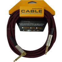 LEEM สายแจ็ก กีตาร์ Fiber Guitar Cable 16.6ft/5m. O.D-7.5mm LRL5015SL BK/RD