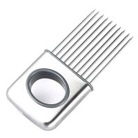 อุปกรณ์ช่วยหั่นหัวหอม เครื่องหั่นหอม Onion Vegetable Tomato Holder Slicer Cutter Stainless Steel Kitchen Gadget Tools