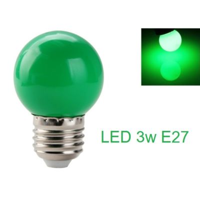 G2G หลอดไฟปิงปอง LED 3w ขั้วหลอด E27 สำหรับใช้ประดับตกแต่งได้ทั้งภายนอกและภายในอาคาร สีเขียว จำนวน 1 ชิ้น