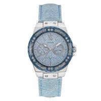 นาฬิกาข้อมือผู้หญิง Guess Limelight Blue Dial Leather Strap Ladies Watch W0775L1