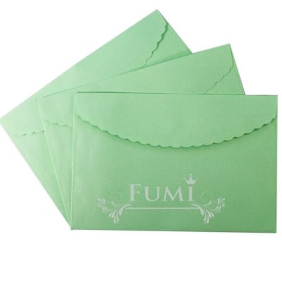 Fumi ซองการ์ดแต่งงาน 4.25x6.25 นิ้ว 100 ซอง ฝาโค้งหยัก (สีเขียว)