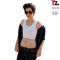 TZeek เสื้อกล้ามทอมทีซีค ครึ่งตัวครึ่งตัวSport ซิบหน้า รุ่น TZ892 (สีขาว/คอกลม)