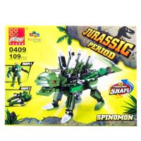 ProudNada Toys ของเล่นเด็กชุดตัวต่อเลโก้ไดโนเสาร์ PEIZHI JURASSIC PERIOD SPINOMON 109 PCS 0409