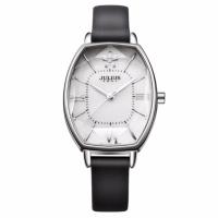 JULIUS นาฬิกาข้อมือผู้หญิงสายหนัง รุ่น JA920 - สีดำ/เงิน(Black)