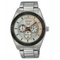 Seiko Solarนาฬิกาข้อมือผู้ชาย สีเงิน สายสแตนเลส SNE197P1