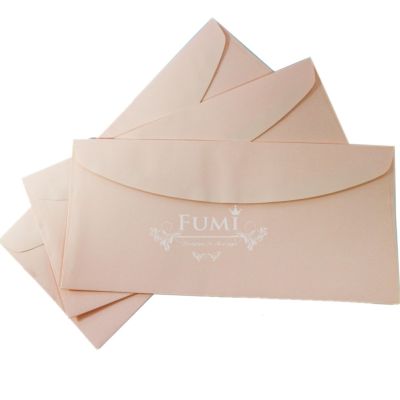 Fumi ซองการ์ดแต่งงาน 4.25x9 นิ้ว 100 ซอง ฝาโค้ง (สีชมพูอ่อน)