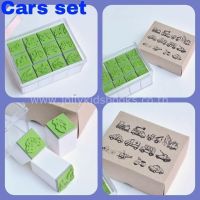 Stamp Car set ตรายางขนาด 2 ซม จำนวน 12 ชิ้น