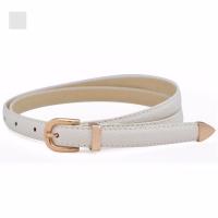 เข็มขัดผู้หญิง เข็มขัด ผู้หญิง เข็มขัด New Fashion and Easy Collocation Pattern PU Leather and Metal Belt for Woman and Girls - White